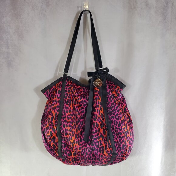 Henri Bendel Large Leopard Print Satin Tote Bag / Purse - Picture 1 of 8